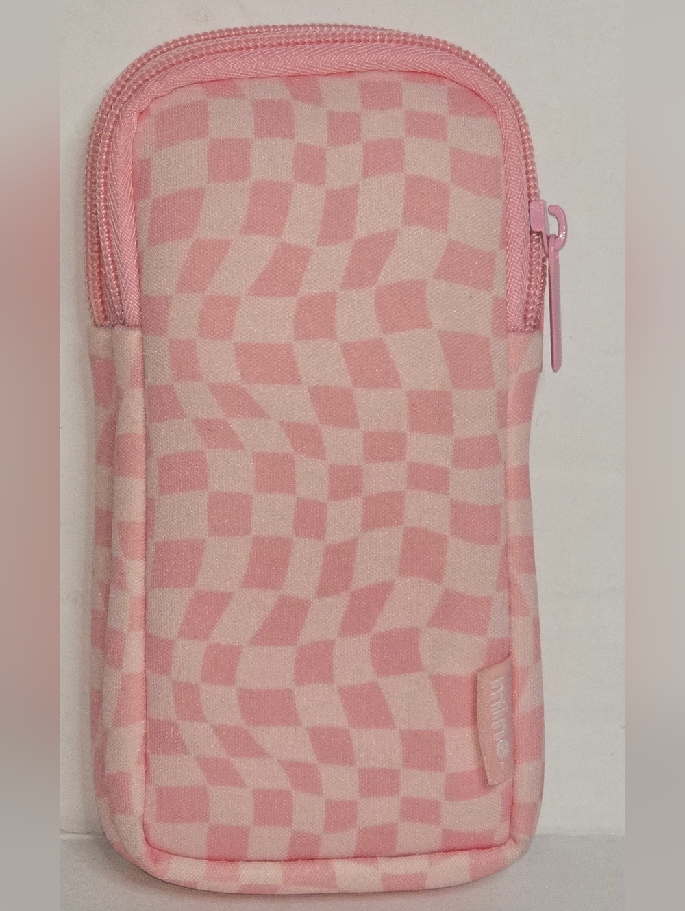 MYTAGALONGS Pink Double Zippered Checkered Carrying Case